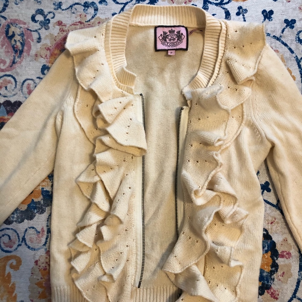 Juicy couture cashmere blend ruffle cardigan